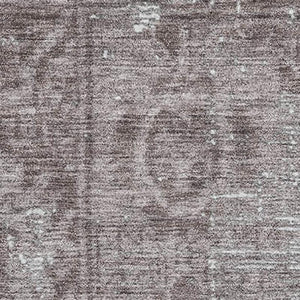 HomeRoots 8' Timeless Coffee and Silver Oriental Area Rug - Washable, UV Protected, Durable for High-Traffic Spaces 691948