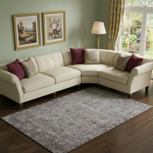 HomeRoots 9' X 12' Coffee and Silver Oriental Area Rug – Washable, UV-Protected, Durable for Everyday Living 691949