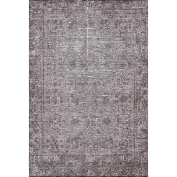 HomeRoots 9' X 12' Coffee and Silver Oriental Area Rug – Washable, UV-Protected, Durable for Everyday Living 691949