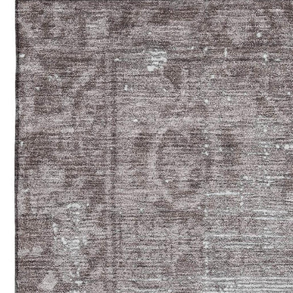 HomeRoots 9' X 12' Coffee and Silver Oriental Area Rug – Washable, UV-Protected, Durable for Everyday Living 691949