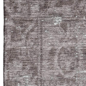HomeRoots 10' X 14' Coffee & Silver Oriental Washable Area Rug with UV Protection for Family-Friendly Spaces 691950