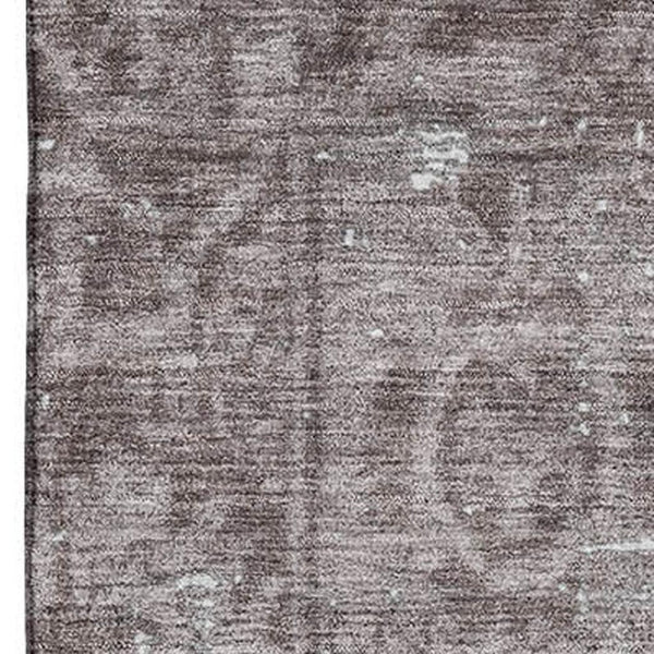 HomeRoots 10' X 14' Coffee & Silver Oriental Washable Area Rug with UV Protection for Family-Friendly Spaces 691950
