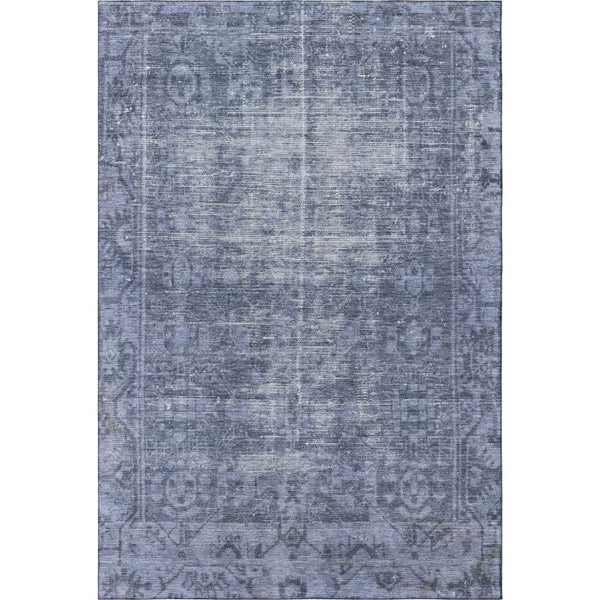 HomeRoots 5' X 8' Navy Blue and Silver Oriental Area Rug - Stain Resistant, UV Protected, Washable Elegance 691952