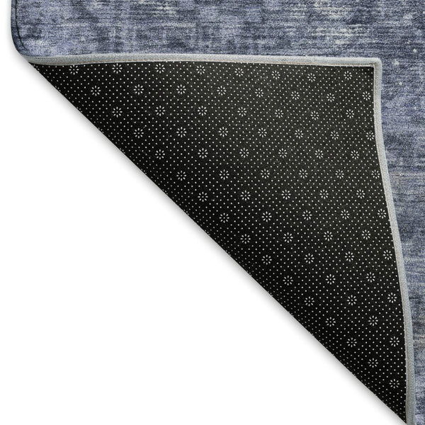 HomeRoots 9' X 12' Navy Blue & Silver Oriental Area Rug – Durable, Stain Resistant, UV Protected for Homes 691955