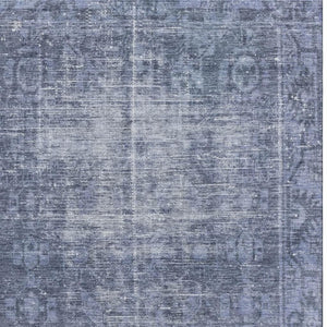 HomeRoots 9' X 12' Navy Blue & Silver Oriental Area Rug – Durable, Stain Resistant, UV Protected for Homes 691955
