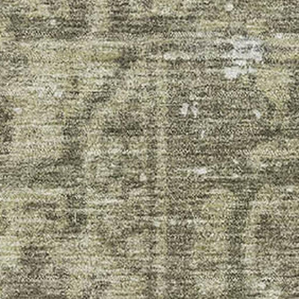 HomeRoots 5' Stylish Olive Green & Silver Oriental Washable Area Rug with UV Protection for Busy Homes 691958