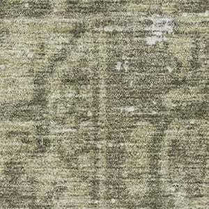 HomeRoots 9' X 12' Olive Green and Silver Oriental Area Rug - Durable, Washable, UV Protected for Busy Homes 691961