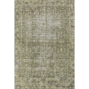 HomeRoots 10' Olive Green & Silver Oriental Area Rug - Washable, UV-Protected, Durable for High-Traffic Areas 691962