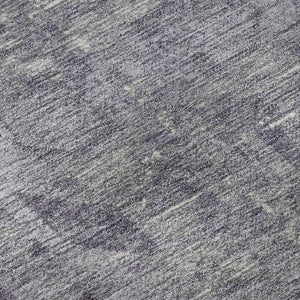 HomeRoots 8' X 8' Washable Purple & Silver Oriental Round Rug with UV Protection for High-Traffic Areas 691965