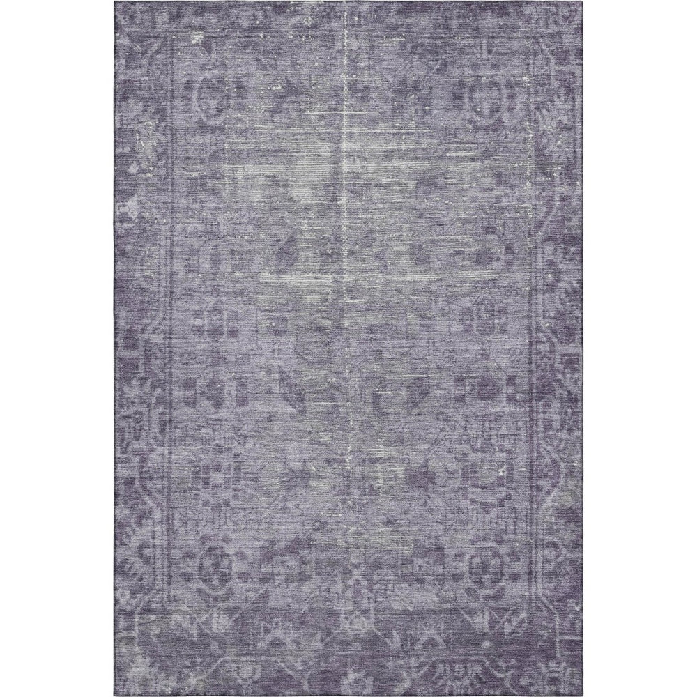 HomeRoots 9' X 12' Purple & Silver Washable Oriental Area Rug - UV Protected, Stain Resistant for Family Homes 691967