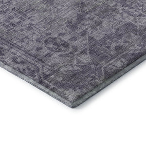 HomeRoots 9' X 12' Purple & Silver Washable Oriental Area Rug - UV Protected, Stain Resistant for Family Homes 691967