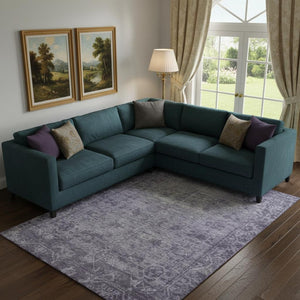 HomeRoots 10' X 14' Purple & Silver Oriental Area Rug - Washable, UV-Protected, Stain Resistant for High-Traffic Spaces 691968