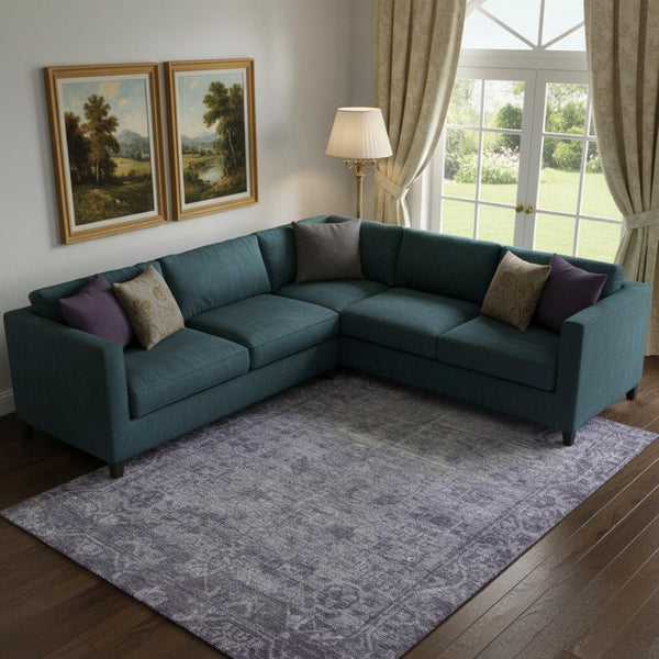 HomeRoots 10' X 14' Purple & Silver Oriental Area Rug - Washable, UV-Protected, Stain Resistant for High-Traffic Spaces 691968