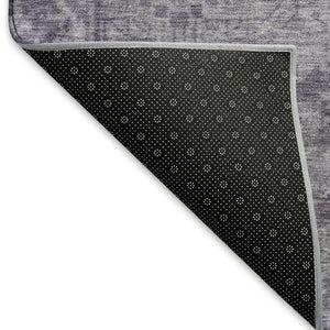 HomeRoots 10' X 14' Purple & Silver Oriental Area Rug - Washable, UV-Protected, Stain Resistant for High-Traffic Spaces 691968