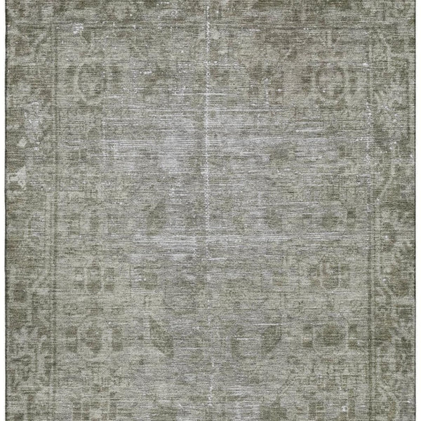 HomeRoots 5' X 8' Taupe & Beige Oriental Area Rug - Durable, Washable, UV-Protected for Timeless Elegance 691970