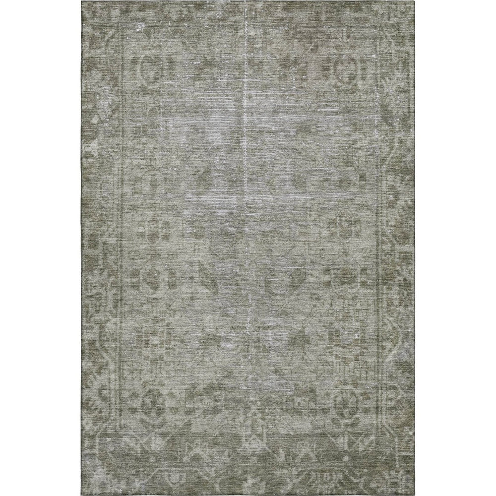HomeRoots 9' X 12' Taupe and Beige Oriental Area Rug - Stain Resistant, UV Protected, Stylish & Durable Design 691973