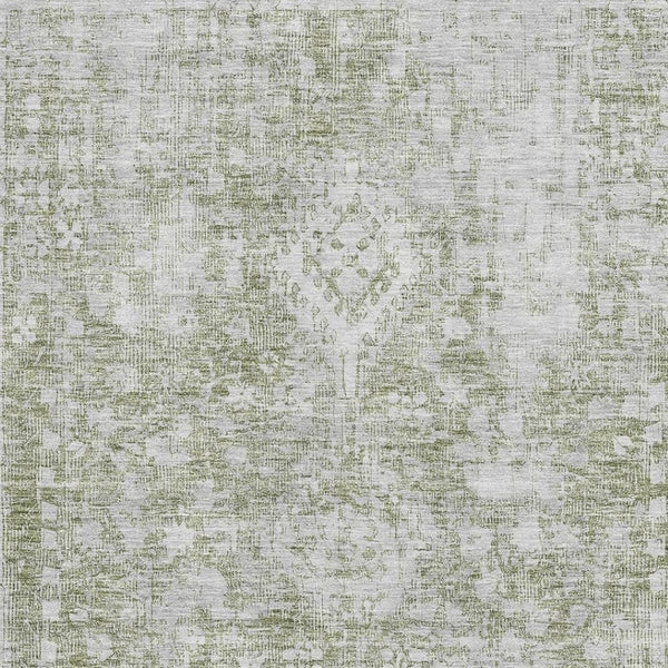 HomeRoots 5' X 8' Artichoke Green & Ivory Oriental Area Rug - Washable, Stain-Resistant, UV Protected Elegance 691976