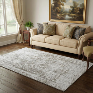 HomeRoots 5' X 8' Chocolate and Ivory Oriental Area Rug – Washable, Stain-Resistant, UV Protected Elegance 691988
