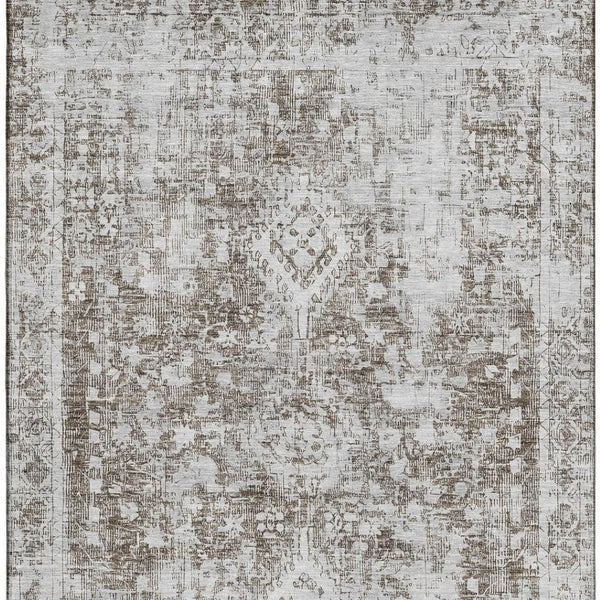 HomeRoots 5' X 8' Chocolate and Ivory Oriental Area Rug – Washable, Stain-Resistant, UV Protected Elegance 691988