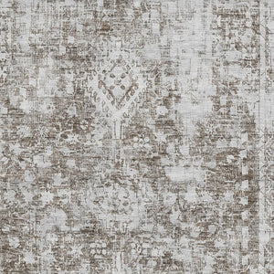 HomeRoots 10' X 14' Chocolate and Ivory Oriental Area Rug - Durable, Washable, UV-Protected for Easy Living 691992