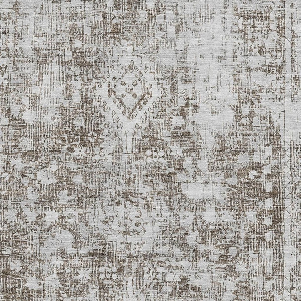 HomeRoots 10' X 14' Chocolate and Ivory Oriental Area Rug - Durable, Washable, UV-Protected for Easy Living 691992