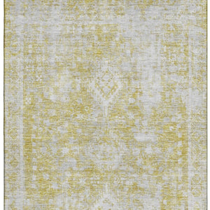 HomeRoots 5' X 8' Elegant Gold and Silver Oriental Washable Area Rug with UV Protection for Any Space 691994