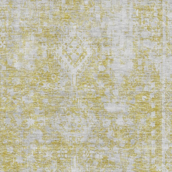 HomeRoots 8' Gold and Silver Oriental Area Rug - Washable, UV Protected, Pet-Friendly, Stylish & Durable Design 691996