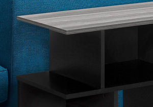 English Elm Accent Table Two Tier Narrow Black Laminate Metal Legs Modern Living Room Bedside B2710P219053