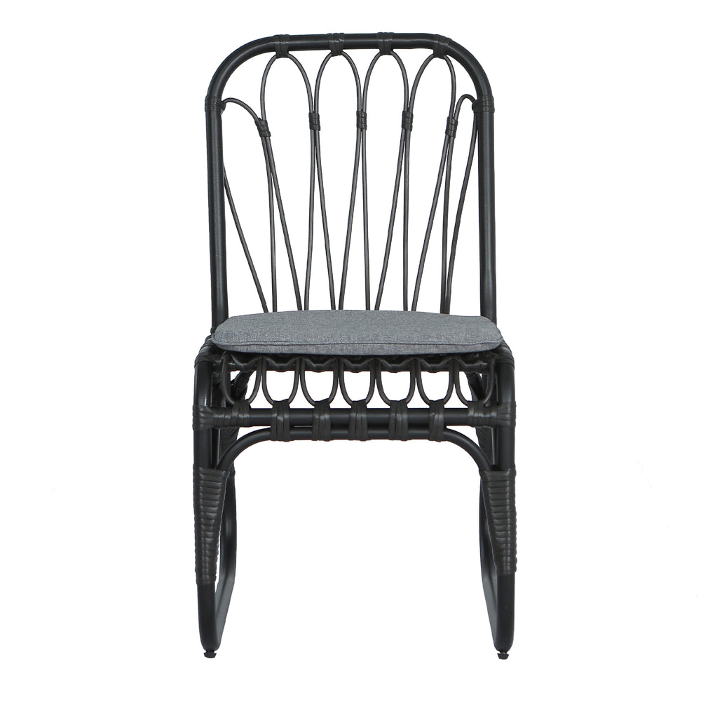 English Elm Christopher Knight Home® - Outdoor Hand-Woven PE Rattan Patio Dining Chairs Set of 2 with Iron Frame 400lb Capacity, No Assembly Required Black+ Gray N762P236169G