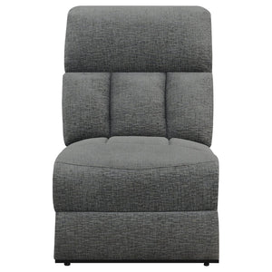 English Elm Divine Charcoal Fabric Reclining Sofa with Diamond Tufting and Pillowtop Arms B062S01412