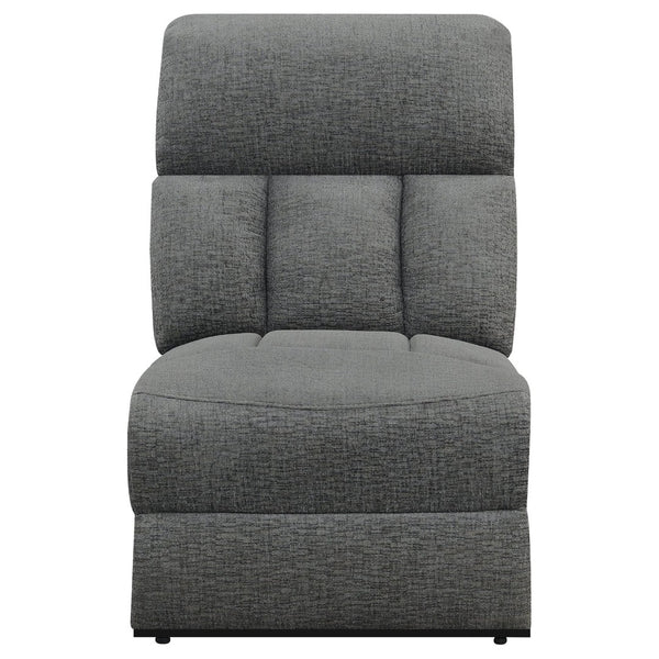 English Elm Divine Charcoal Fabric Reclining Sofa with Diamond Tufting and Pillowtop Arms B062S01412