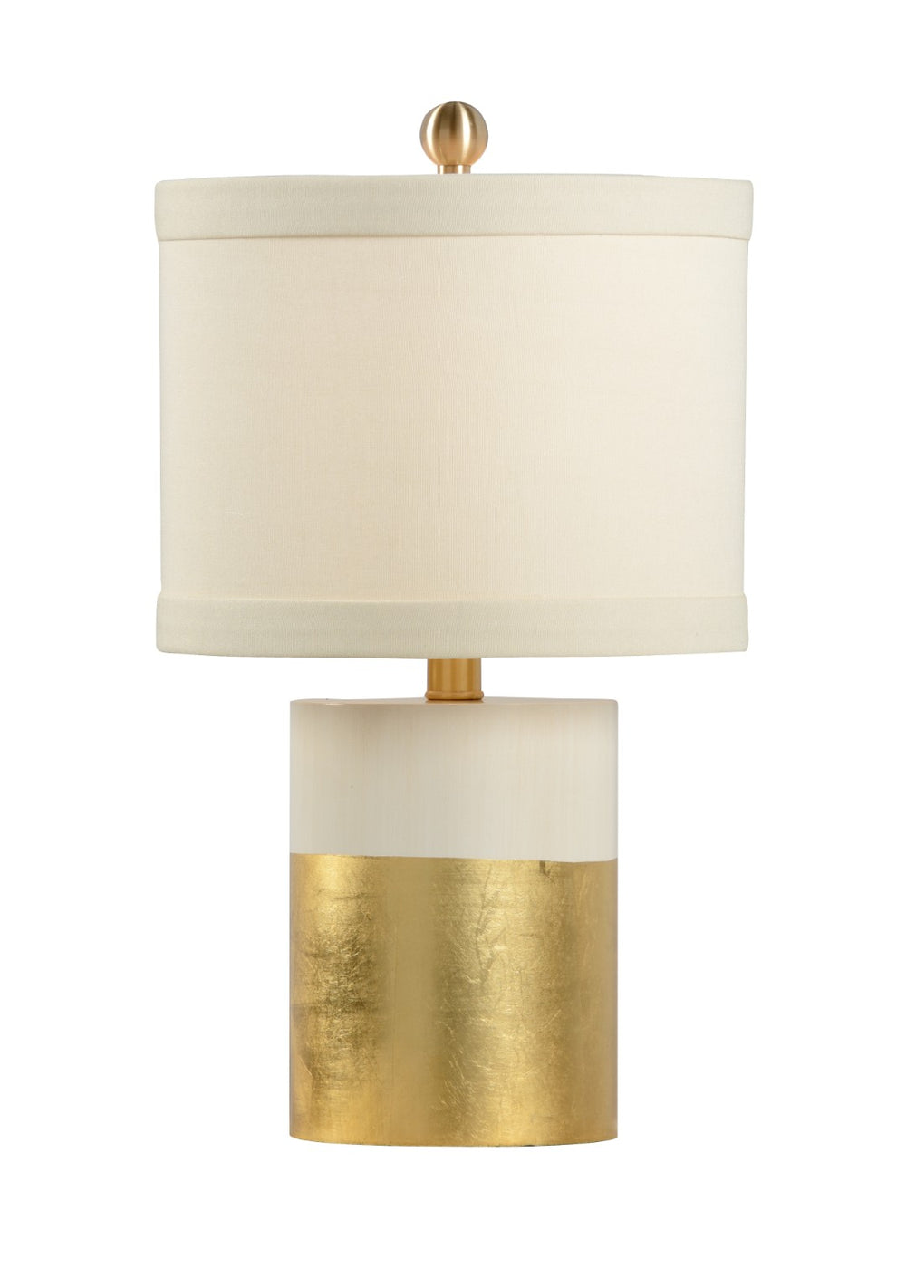 Chelsea House Banded Hand-Finished Table Lamp In Antique Cream With Gold Leaf Banding And Aged Brass Accents 69200