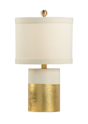Chelsea House Banded Hand-Finished Table Lamp In Antique Cream With Gold Leaf Banding And Aged Brass Accents 69200