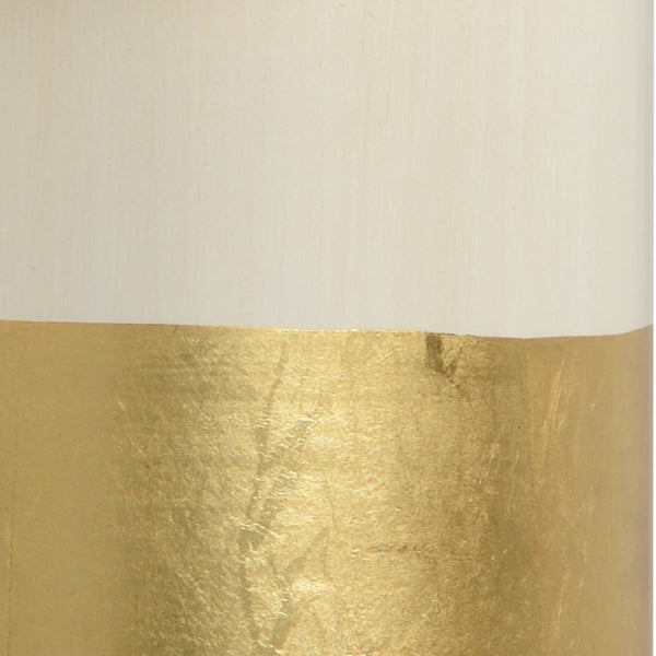 Chelsea House Banded Hand-Finished Table Lamp In Antique Cream With Gold Leaf Banding And Aged Brass Accents 69200