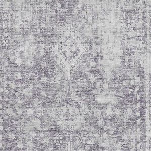 HomeRoots 5' X 8' Plum and Silver Oriental Area Rug - Stylish, Stain-Resistant, UV-Protected for Any Room 692006