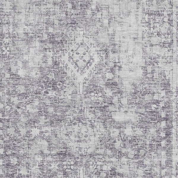 HomeRoots 5' X 8' Plum and Silver Oriental Area Rug - Stylish, Stain-Resistant, UV-Protected for Any Room 692006