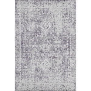 HomeRoots 10' X 14' Plum & Silver Oriental Area Rug - Washable, UV Protected, Durable & Non-Slip for Homes 692010