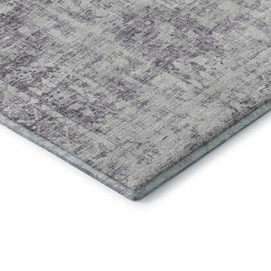 HomeRoots 10' X 14' Plum & Silver Oriental Area Rug - Washable, UV Protected, Durable & Non-Slip for Homes 692010