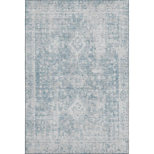 HomeRoots 5' X 8' Sky Blue and Silver Oriental Area Rug – Durable, Washable, UV Protected for Every Space! 692012