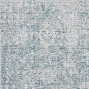 HomeRoots 5' X 8' Sky Blue and Silver Oriental Area Rug – Durable, Washable, UV Protected for Every Space! 692012