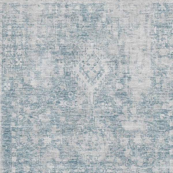 HomeRoots 5' X 8' Sky Blue and Silver Oriental Area Rug – Durable, Washable, UV Protected for Every Space! 692012