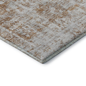 HomeRoots 5' X 8' Elegant Terra Cotta Silver Oriental Area Rug - Washable, UV Protected, Durable & Stylish! 692018