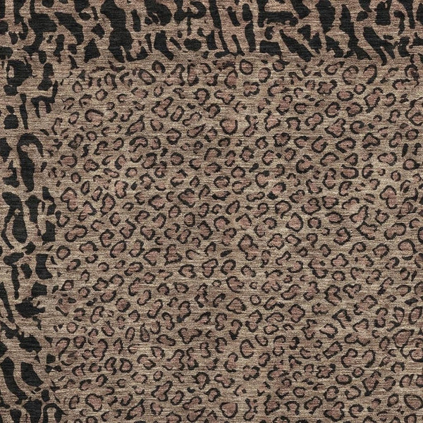 HomeRoots 5' X 8' Stylish Brown and Black Animal Print Area Rug – Washable, Durable, and UV Protected! 692024