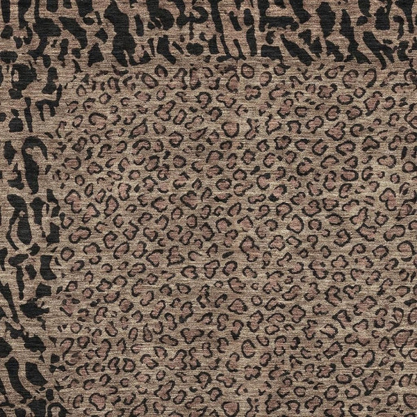HomeRoots 9' X 12' Bold Brown and Black Animal Print Washable Area Rug with UV Protection for Busy Homes 692027