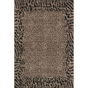 HomeRoots 10' Animal Print Washable Area Rug - Brown & Black, UV-Protected, Durable & Easy-Care for Homes 692028