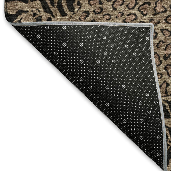 HomeRoots 10' Animal Print Washable Area Rug - Brown & Black, UV-Protected, Durable & Easy-Care for Homes 692028