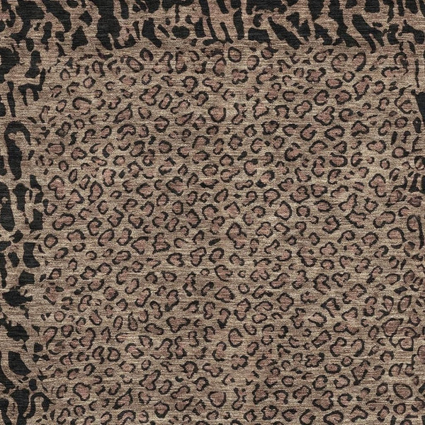 HomeRoots 10' Animal Print Washable Area Rug - Brown & Black, UV-Protected, Durable & Easy-Care for Homes 692028