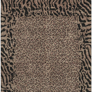 HomeRoots 10' Animal Print Washable Area Rug - Brown & Black, UV-Protected, Durable & Easy-Care for Homes 692028