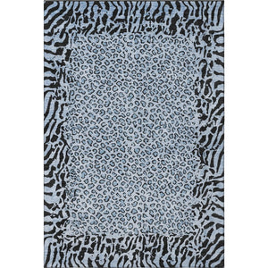 HomeRoots 5' X 8' Stylish Blue and Black Animal Print Washable Area Rug with UV Protection for Easy Care 692030