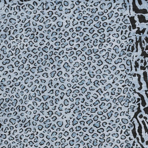 HomeRoots 9' X 12' Blue and Black Animal Print Area Rug - Durable, Stain Resistant, UV Protected for Busy Homes 692033